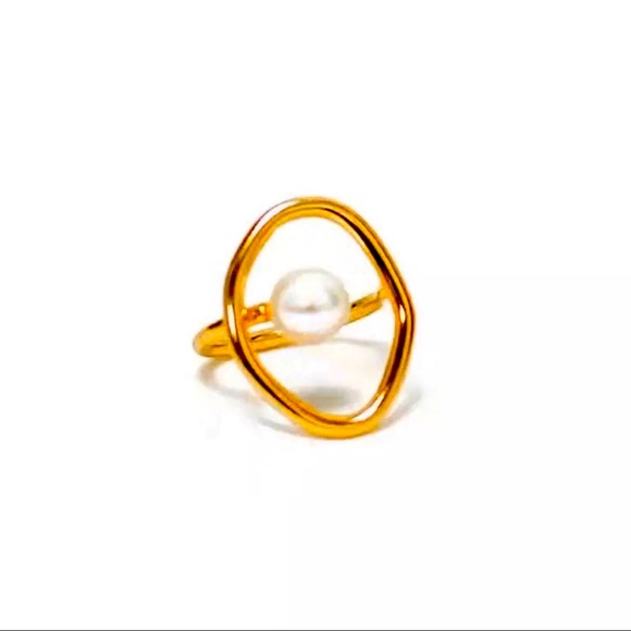 🍒3/$30 New Open Circle Pearl Ring - Picture 2 of 4